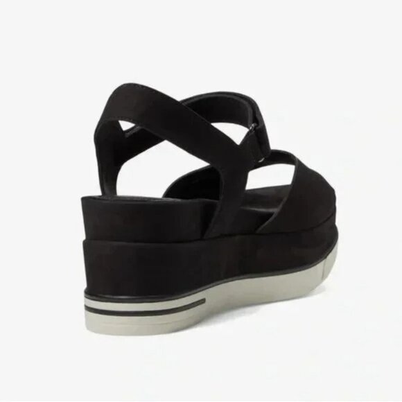 Eileen Fisher Black Beck Sporty Platform Wedge Heeled Sandals - Picture 4 of 11